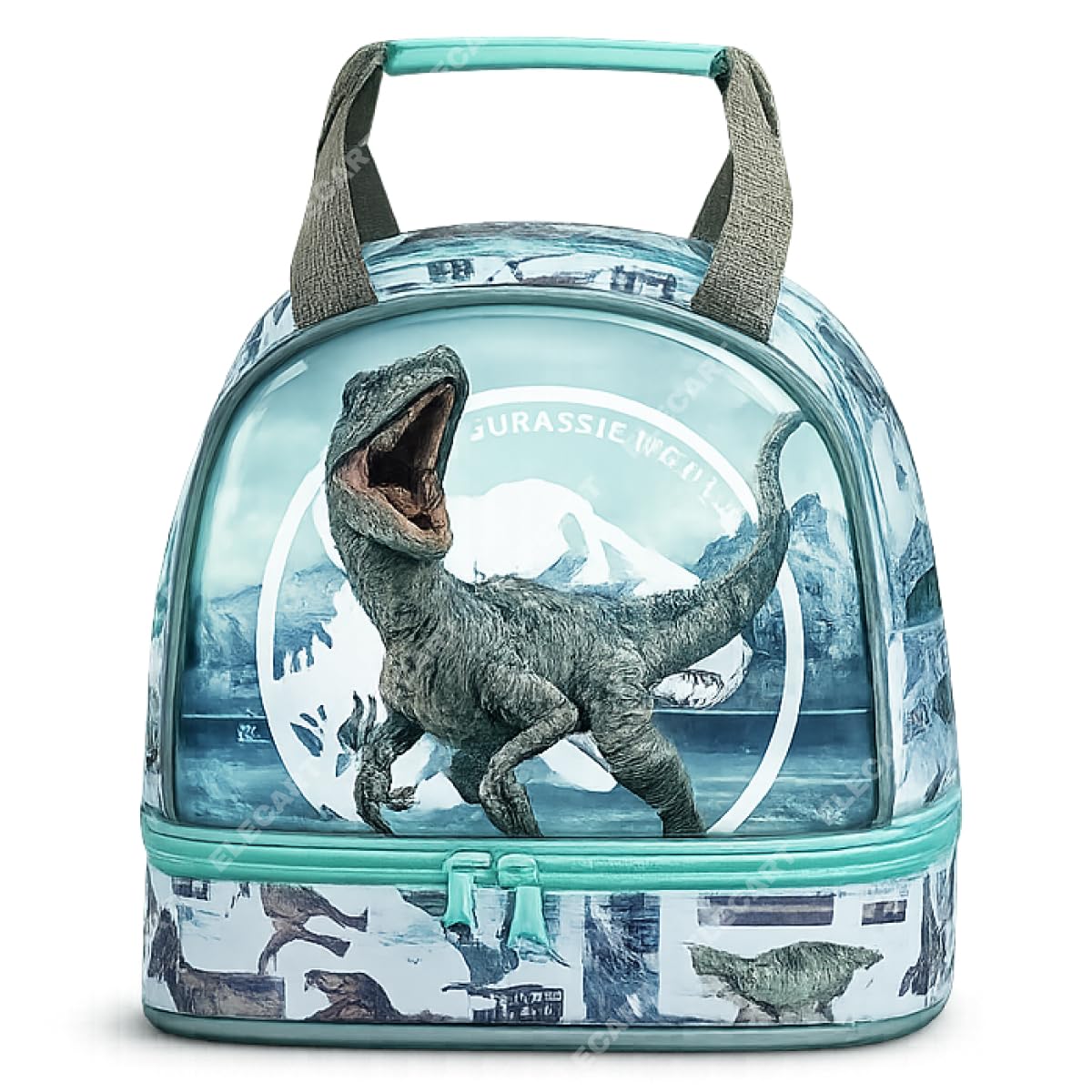 Jurassic World Dinosaur Lunch Bag with Handle – Double Compartment