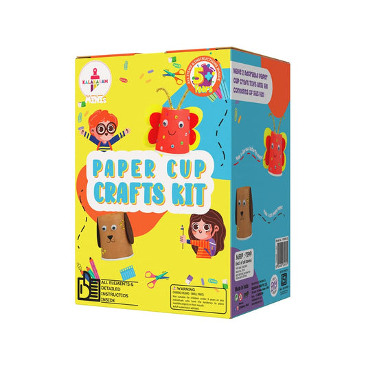 Kalakaram Mini Diy Paper Cup Making Craft Kit | Diy On The Go | Perfect For Gifting | Birthday Gifting | Return Gift For Parties | Kids Aged 4,5,6,7,Multicolor