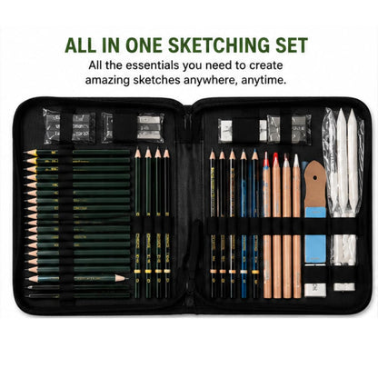 KeepSmiling 42 Pcs Professional Sketch Drawing Set with Carry Case