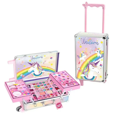Kids Make-Up Trolley Set – Rolling Vanity Case with Complete Cosmetic Kit