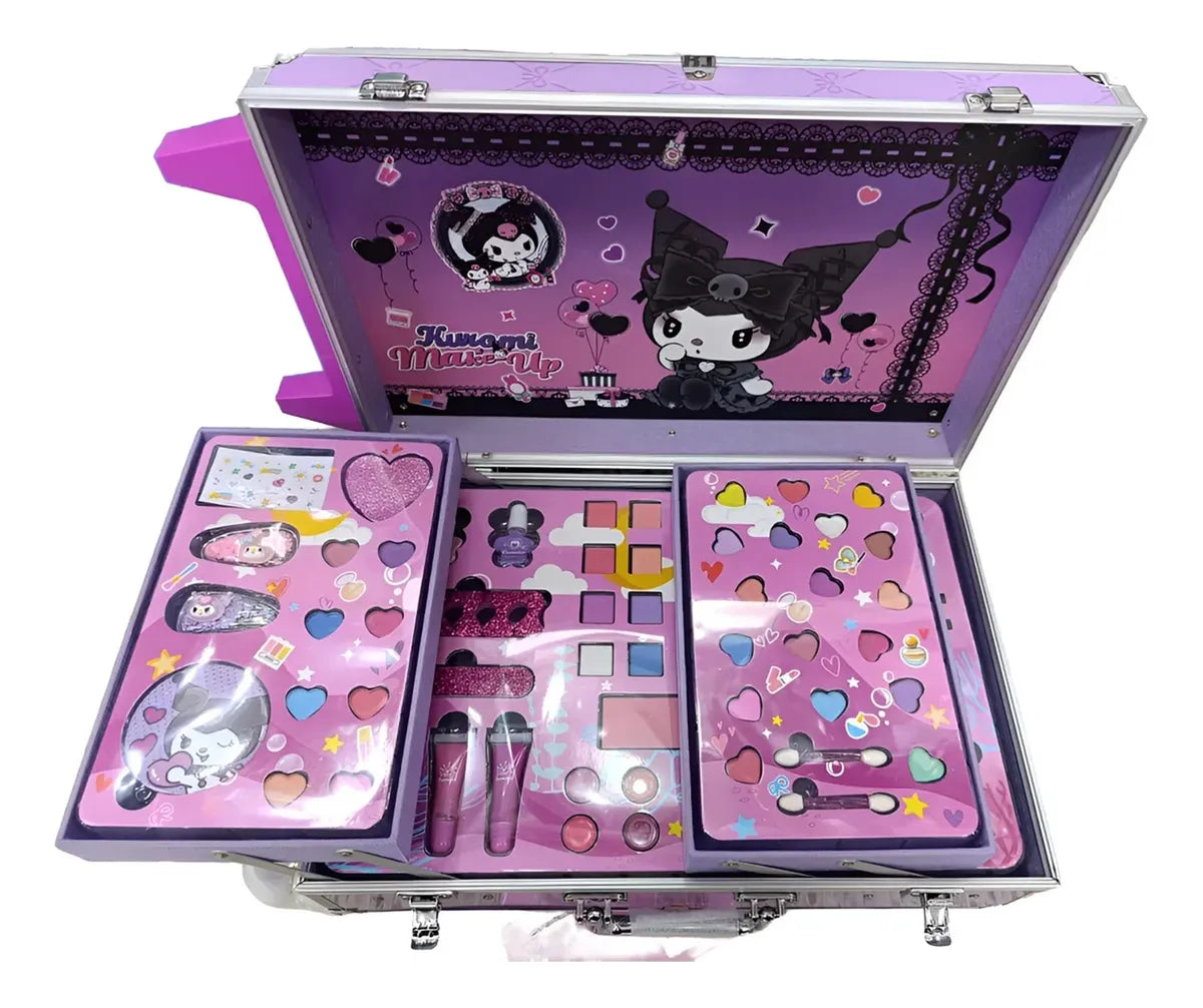Kids Make-Up Trolley Set – Rolling Vanity Case with Complete Cosmetic Kit