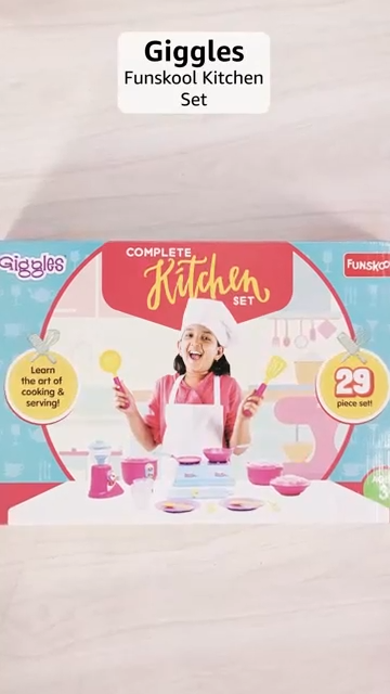 Giggles Funskool Complete Kithcen Playset, Realistic Pretend Cooking Toy for Kids, Encourages Learning & Development, Fun Activity for Babies, Gift Set for Girls, Age 3+ Years