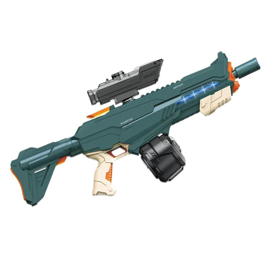 Lumo Brilliant Toys 2 in 1 Electric Water Gun Powerful Automatic Water Gun 1420ml with Light-up Toys to 35 Ft Outdoor Toy Holi Water Gun Toy for Kids & Adults (Blue)