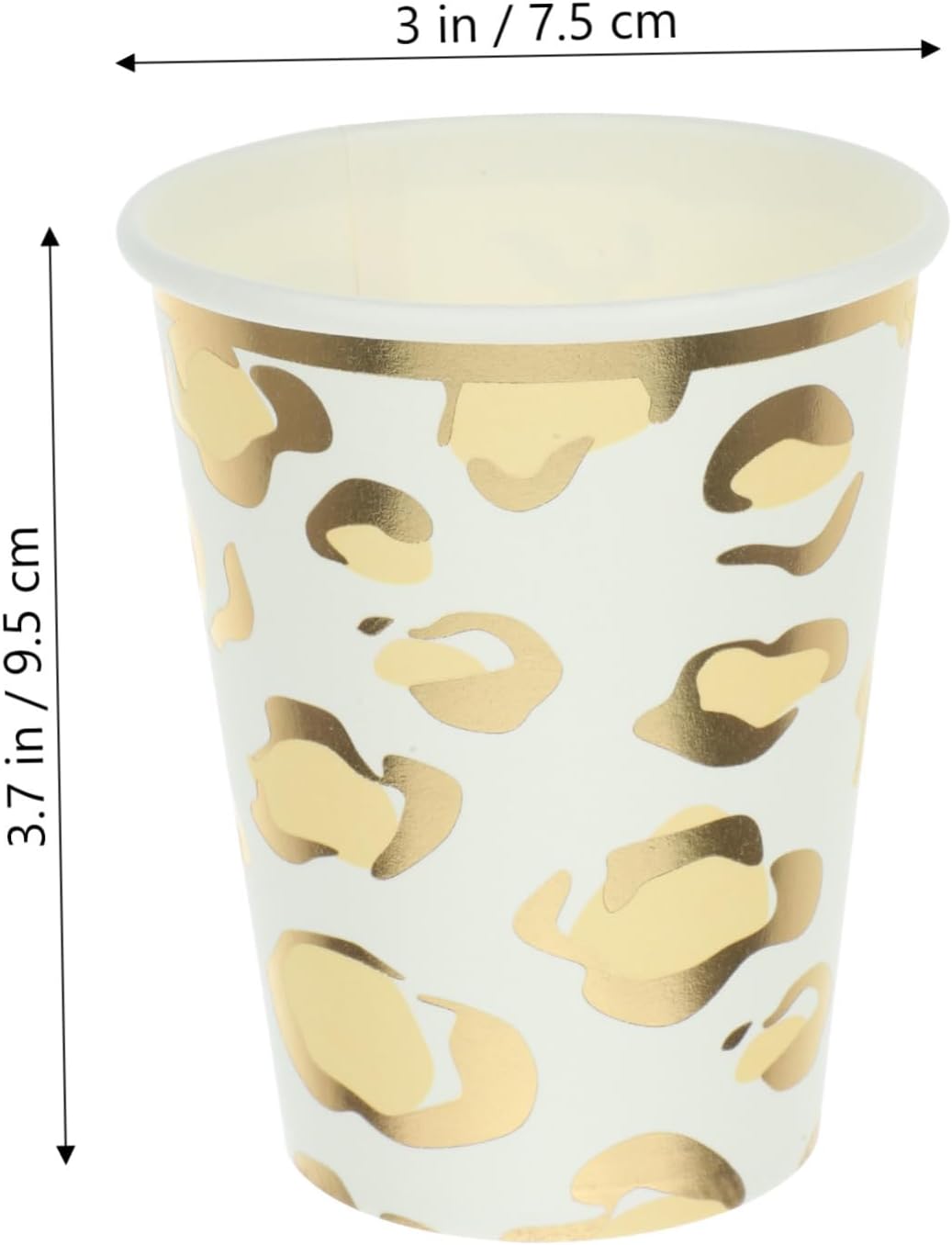 Gold-stitched Leopard Paper Cups 9.5oz Disposable Water Cups for Party Banquet Wedding