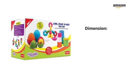 Giggles Funskool Link Stack N Nest, Nesting & Stackable Toy Blocks for Kids, Encourages Learning & Development, Fun Activity for Babies, Gift Set for Kid, Age 6+ Months