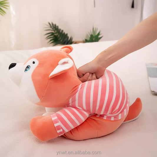 Tickles Cute Super Soft Husky Dog Pillow Stuffed Plush Animal Toy Kids Boys & Girls Birthday Gifts