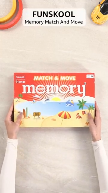 Funskool Match & Move Memory, Strategy Game, Card Game, Board Game for Kids, Adults, Families, Educational, Fun, 1 to 4 Players, Family Fun, Gift Set for Kid, Age 5+ Years