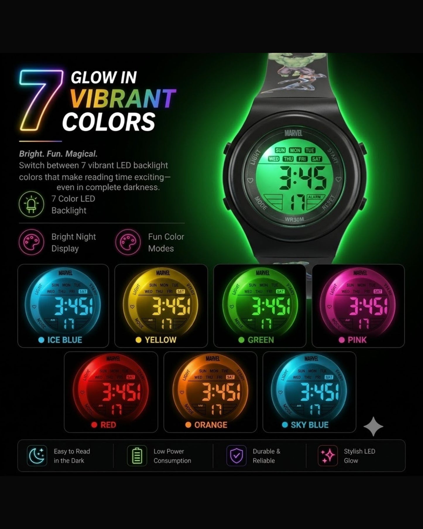 Spiky MB05 Avengers theme Digital Kids Watch