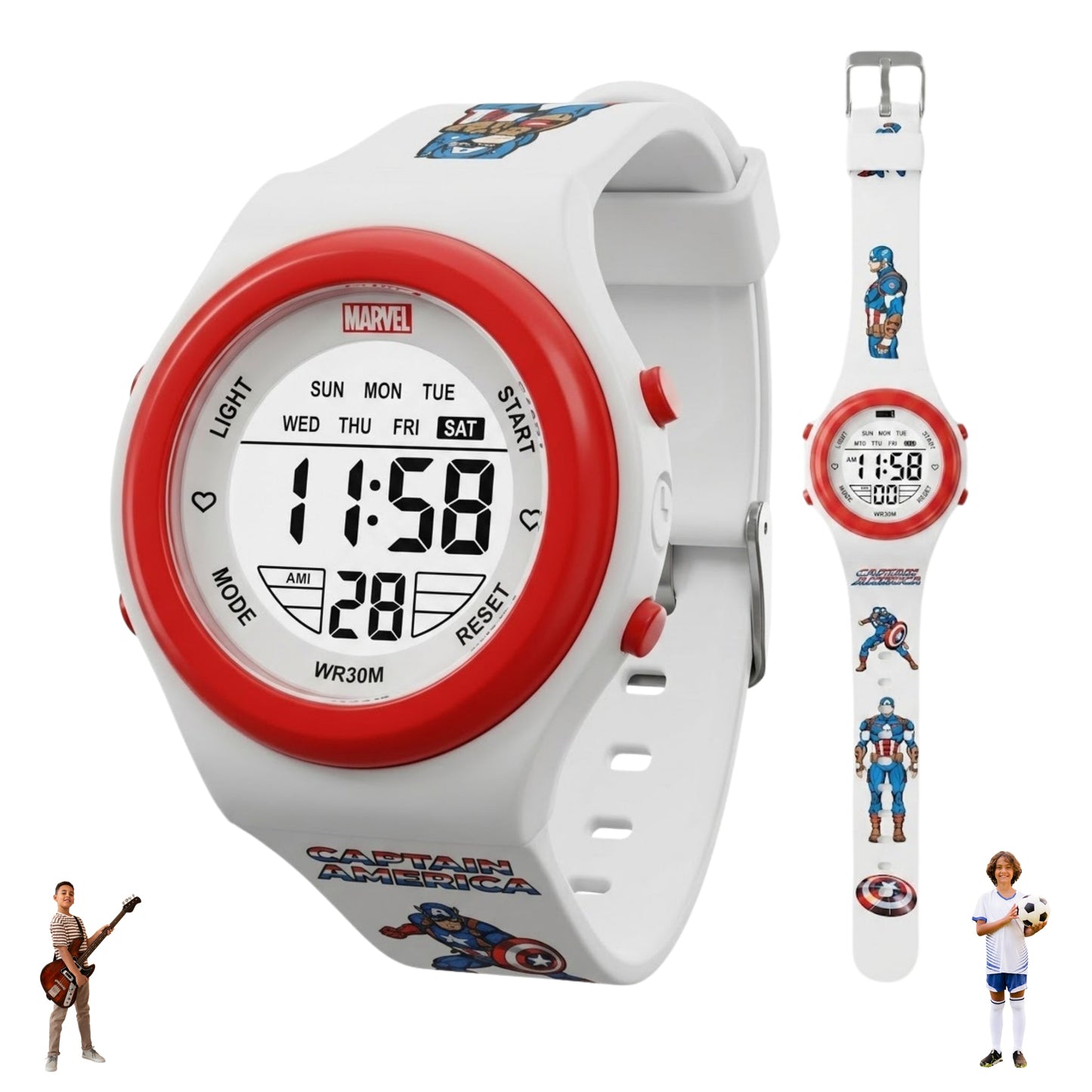 Spiky MB05 Captain America theme Digital Kids Watch