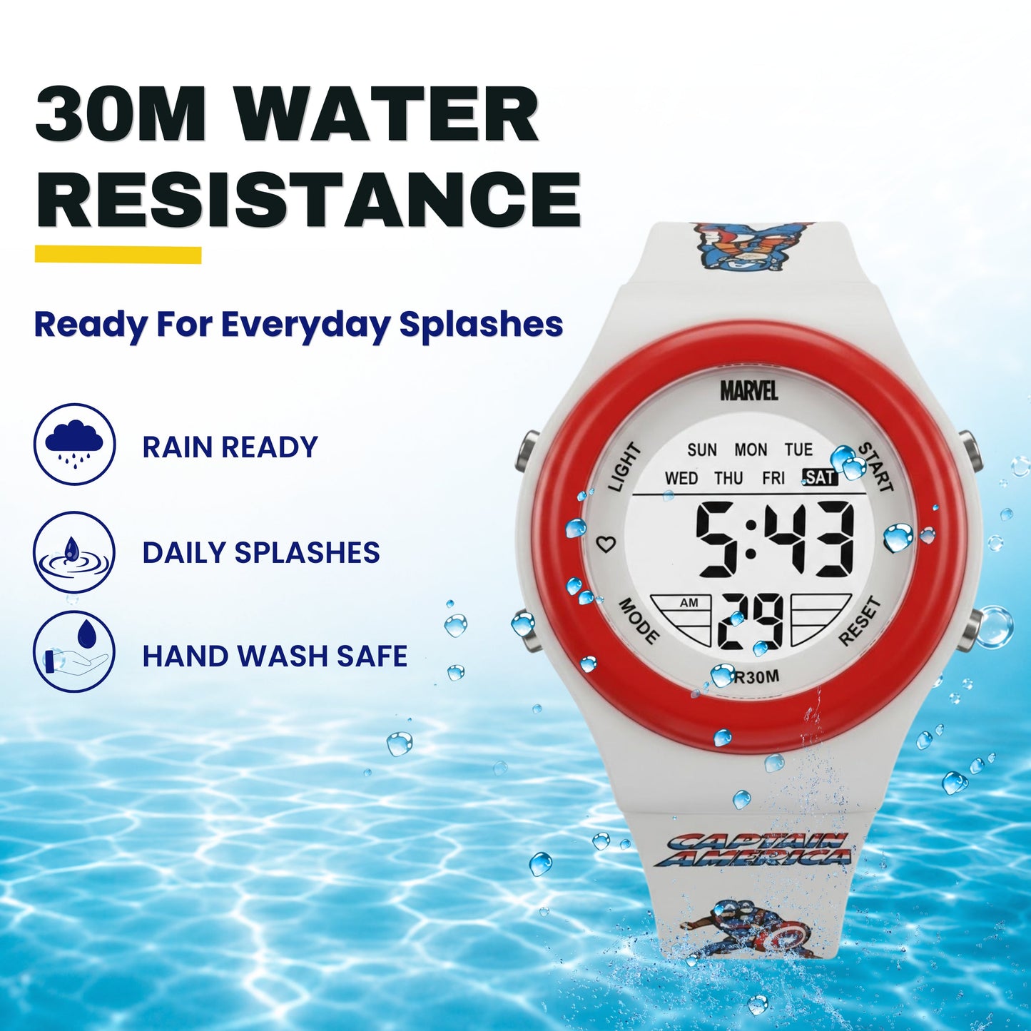 Spiky MB05 Captain America theme Digital Kids Watch