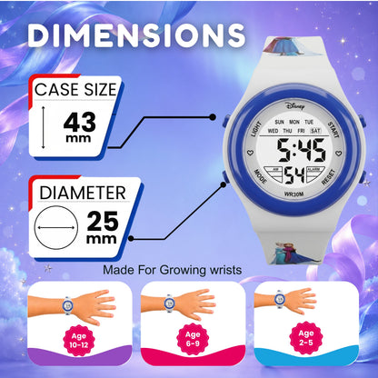 Spiky MB05 Frozen Theme Digital Kids Watch with 7-Color LED Backlight