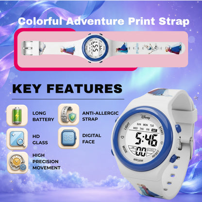 Spiky MB05 Frozen Theme Digital Kids Watch with 7-Color LED Backlight