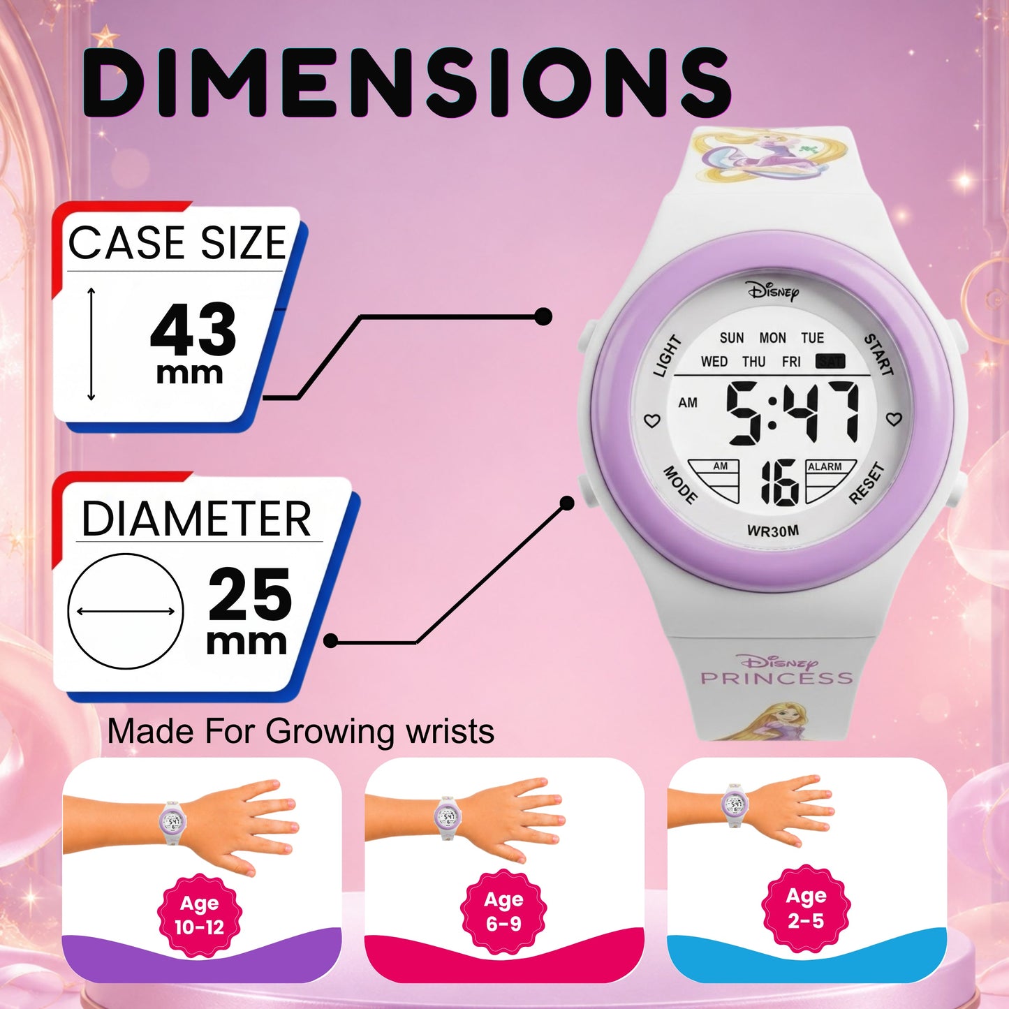 Spiky MB05 Princess theme Digital Kids Watch