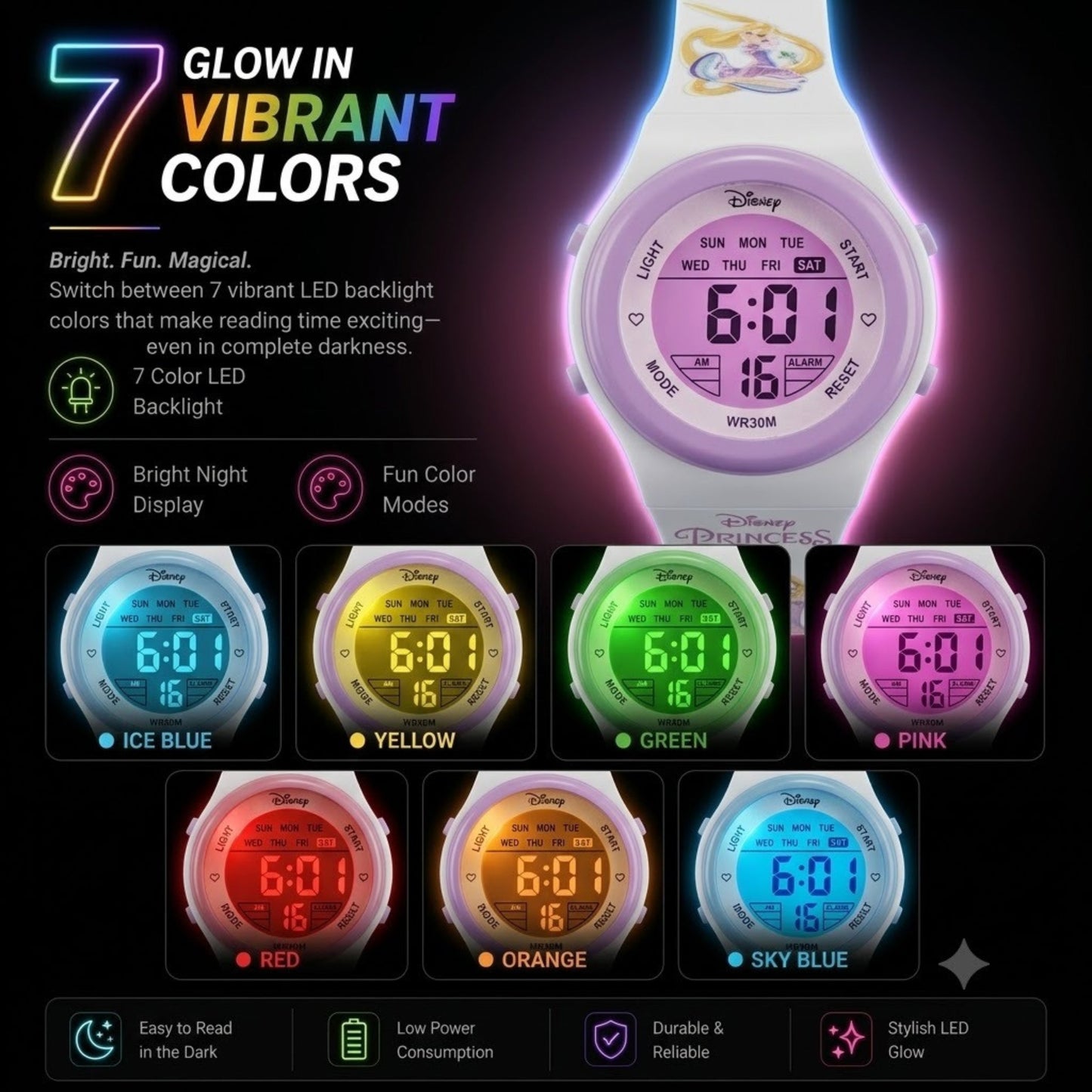 Spiky MB05 Princess theme Digital Kids Watch