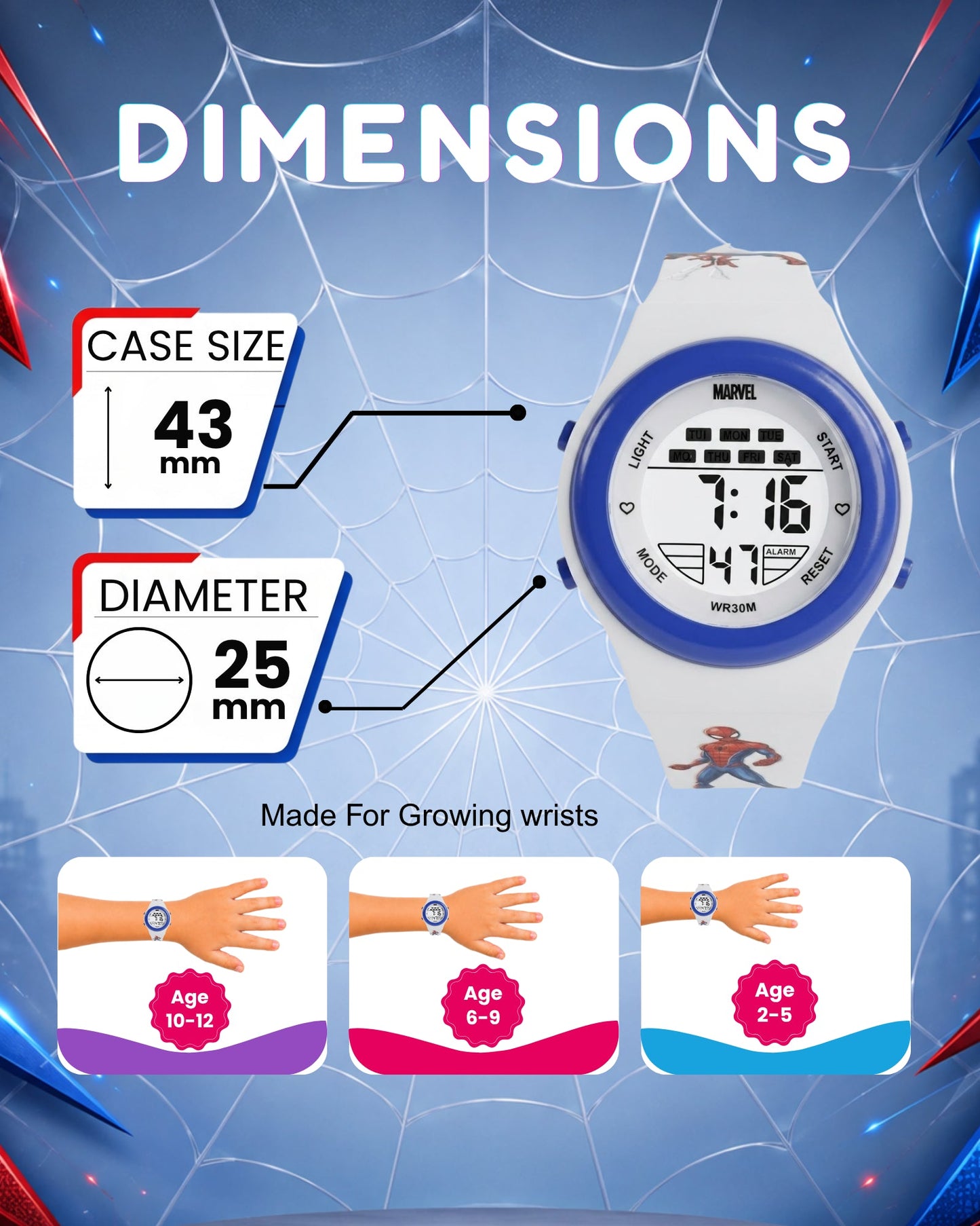 Spiky MB05 Spider Man theme Digital Kids Watch