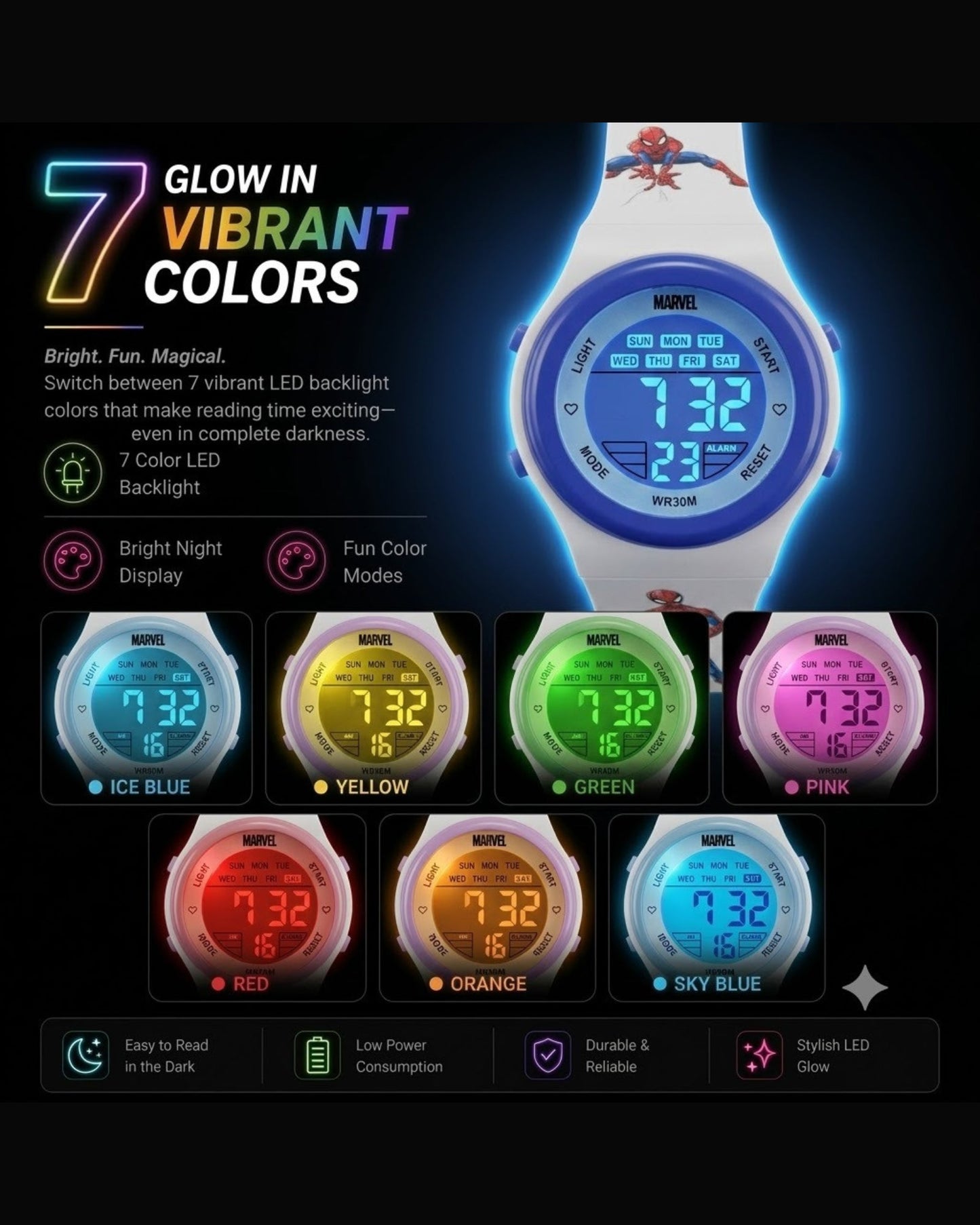 Spiky MB05 Spider Man theme Digital Kids Watch