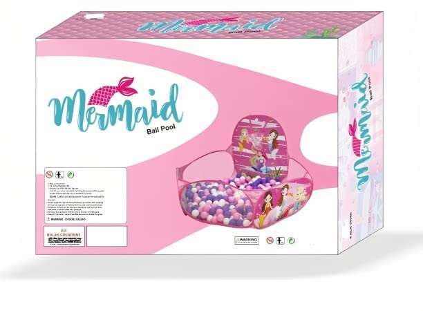 SABIRAT Light Weight Mermaid Ball Pool for Boys and Girls, Foldable with 50 Balls Play Tent for Kids, Activity Ball Pool (Multicolor)