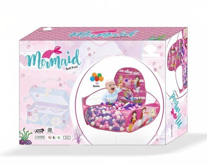 SABIRAT Light Weight Mermaid Ball Pool for Boys and Girls, Foldable with 50 Balls Play Tent for Kids, Activity Ball Pool (Multicolor)