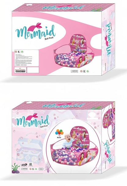 SABIRAT Light Weight Mermaid Ball Pool for Boys and Girls, Foldable with 50 Balls Play Tent for Kids, Activity Ball Pool (Multicolor)