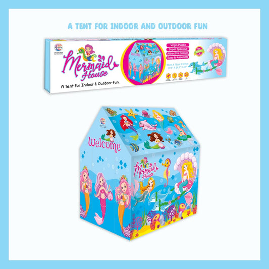 Ratna's Play Tent House Jumbo Size, Light Weight for Kids 3-10 Years Girls and Boys (Mermaid House)
