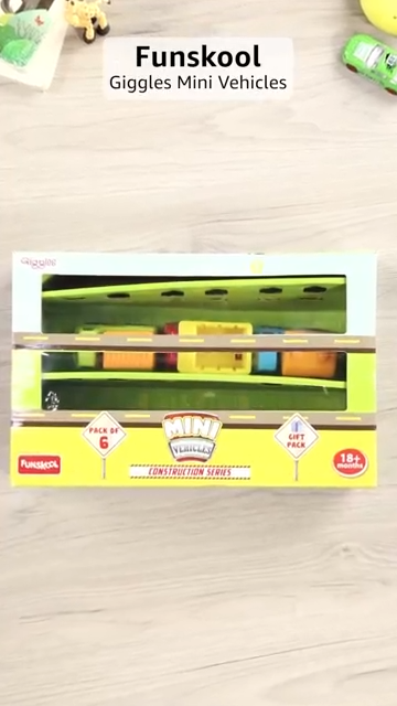 Funskool Giggles - Mini Vehicles-Construction Series Gift Pack of 6 (Combo), Multicolor