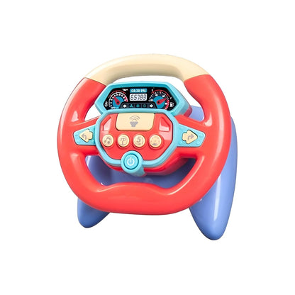 Interactive Educational Musical Steering Wheel Toy – Fun Simulated Driving with Lights, Sounds, and Learning Features for Toddlers & Kids_Red