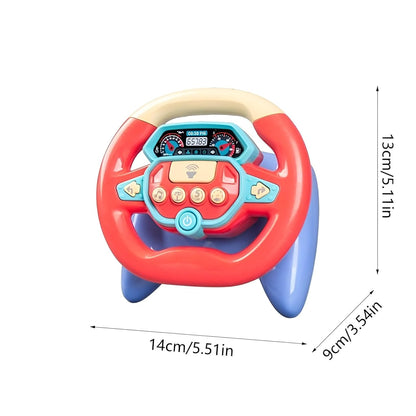 Interactive Educational Musical Steering Wheel Toy – Fun Simulated Driving with Lights, Sounds, and Learning Features for Toddlers & Kids_Red