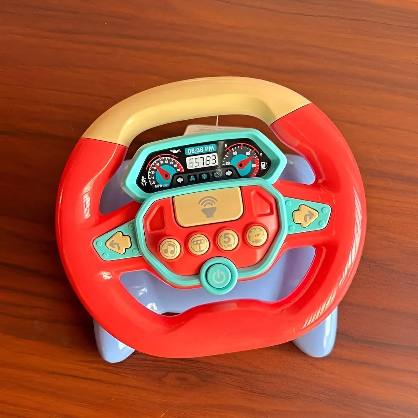 Interactive Educational Musical Steering Wheel Toy – Fun Simulated Driving with Lights, Sounds, and Learning Features for Toddlers & Kids_Red