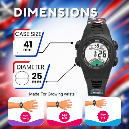 Spiky MV07 Captain America theme Digital Kids Watch