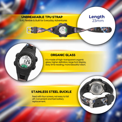 Spiky MV07 Captain America theme Digital Kids Watch
