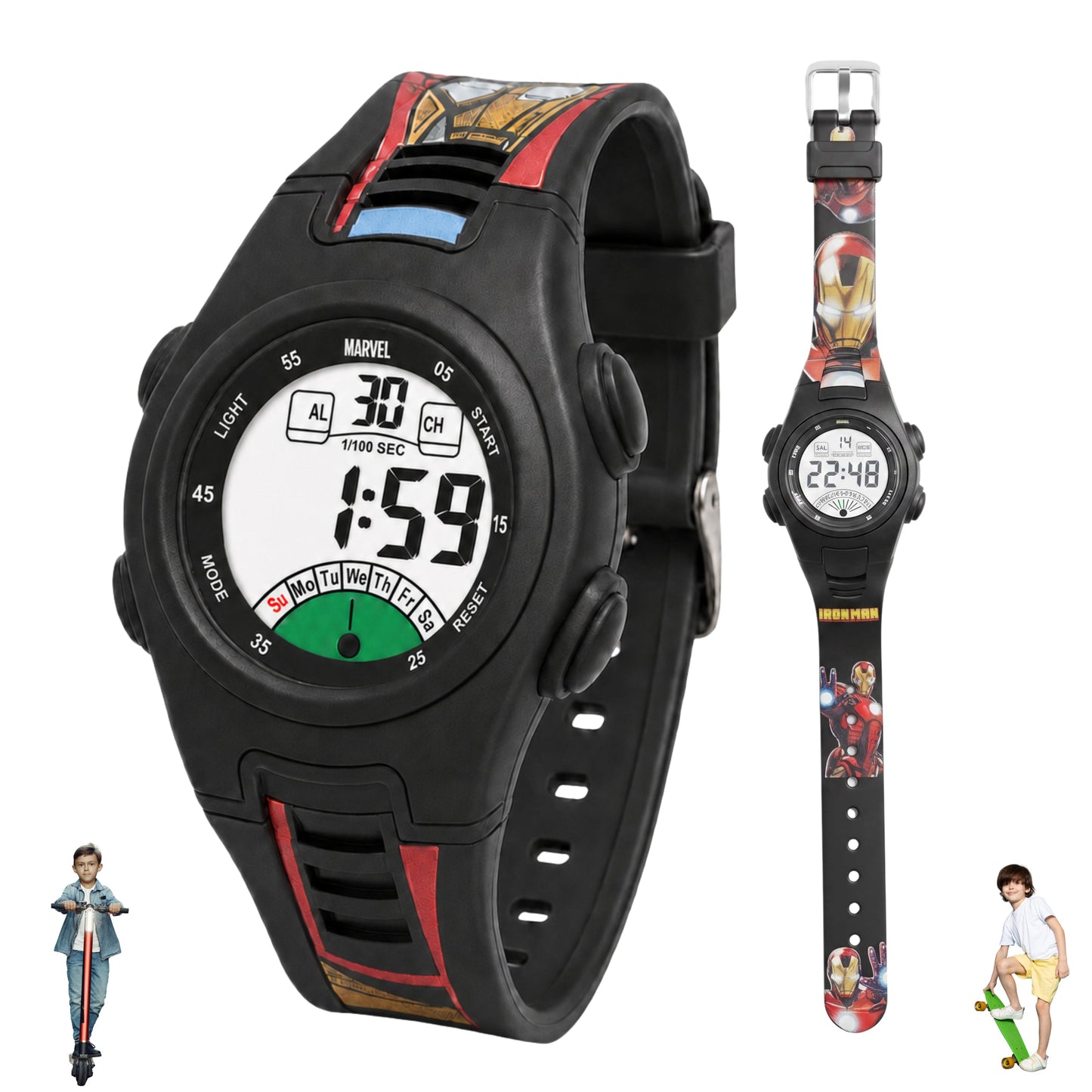 Spiky MV07 Ironman theme Digital Kids Watch