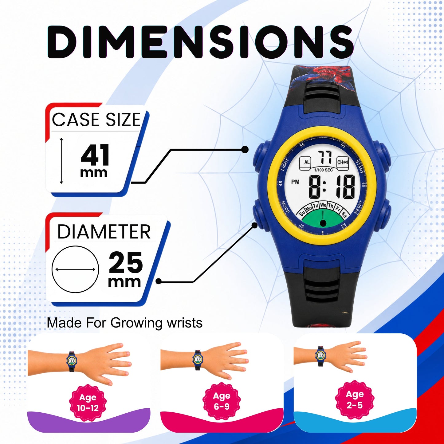 Spiky MV07 Spider Man theme Digital Kids Watch