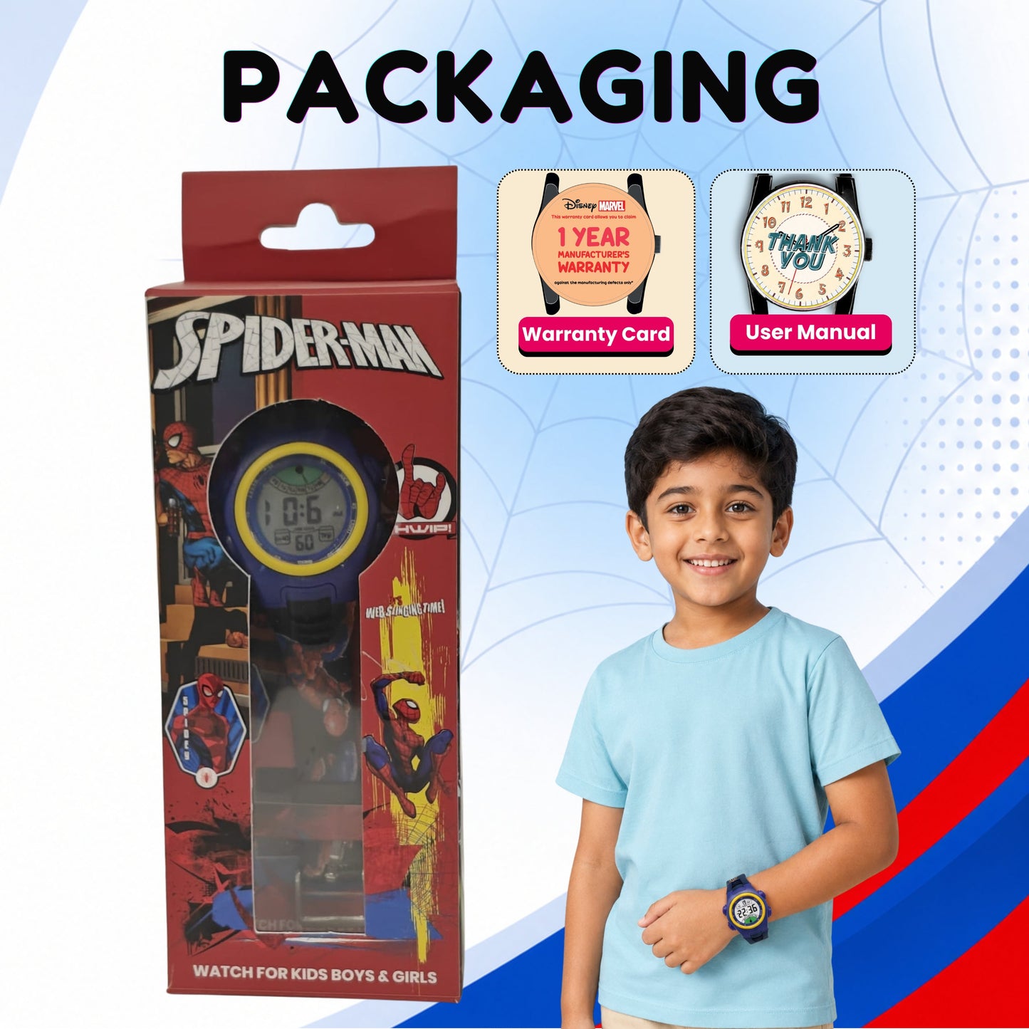 Spiky MV07 Spider Man theme Digital Kids Watch