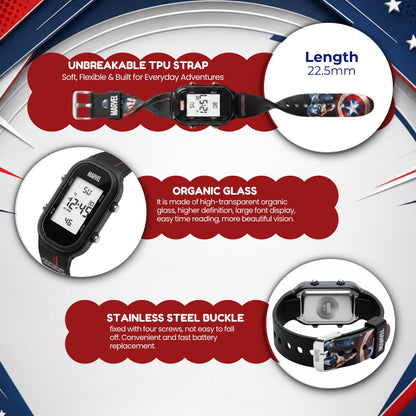 Spiky MV08 Captain America theme Digital Kids Watch