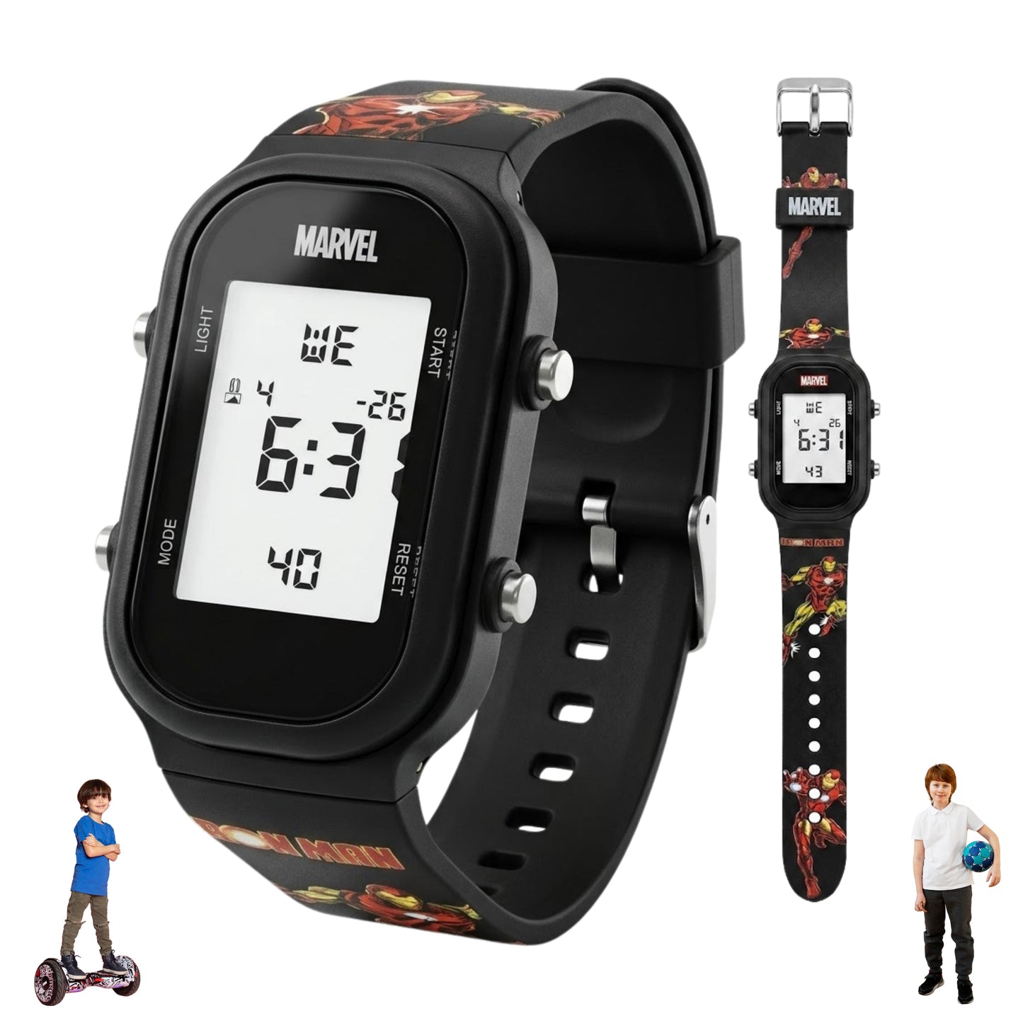 Spiky MV08 Ironman theme Digital Kids Watch