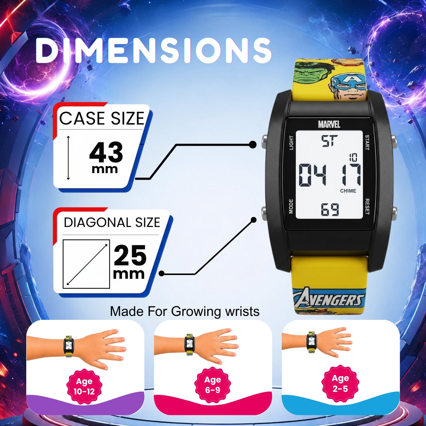 Spiky MV09 Avengers Digital Watch for Kids