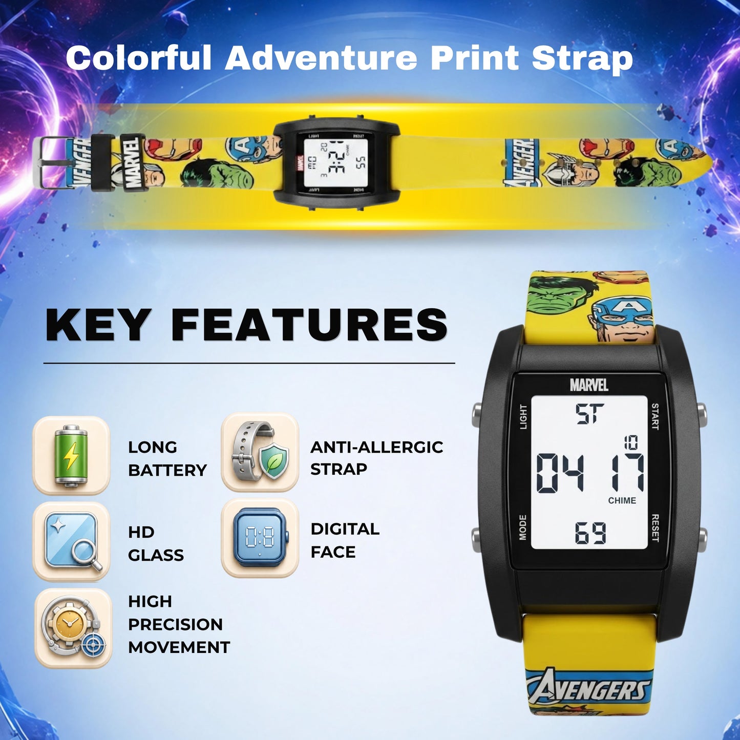Spiky MV09 Avengers Digital Watch for Kids