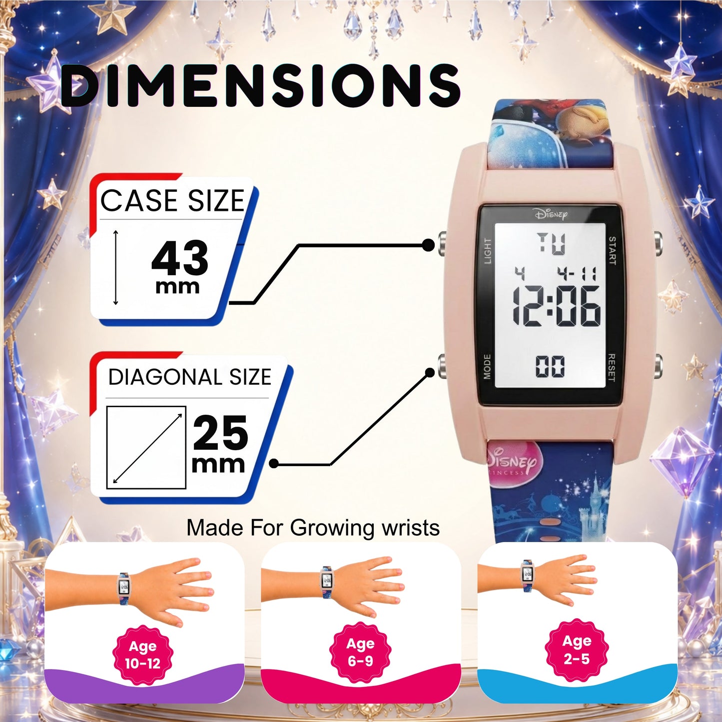 Spiky MV09 Princess Theme Digital Kids Watch