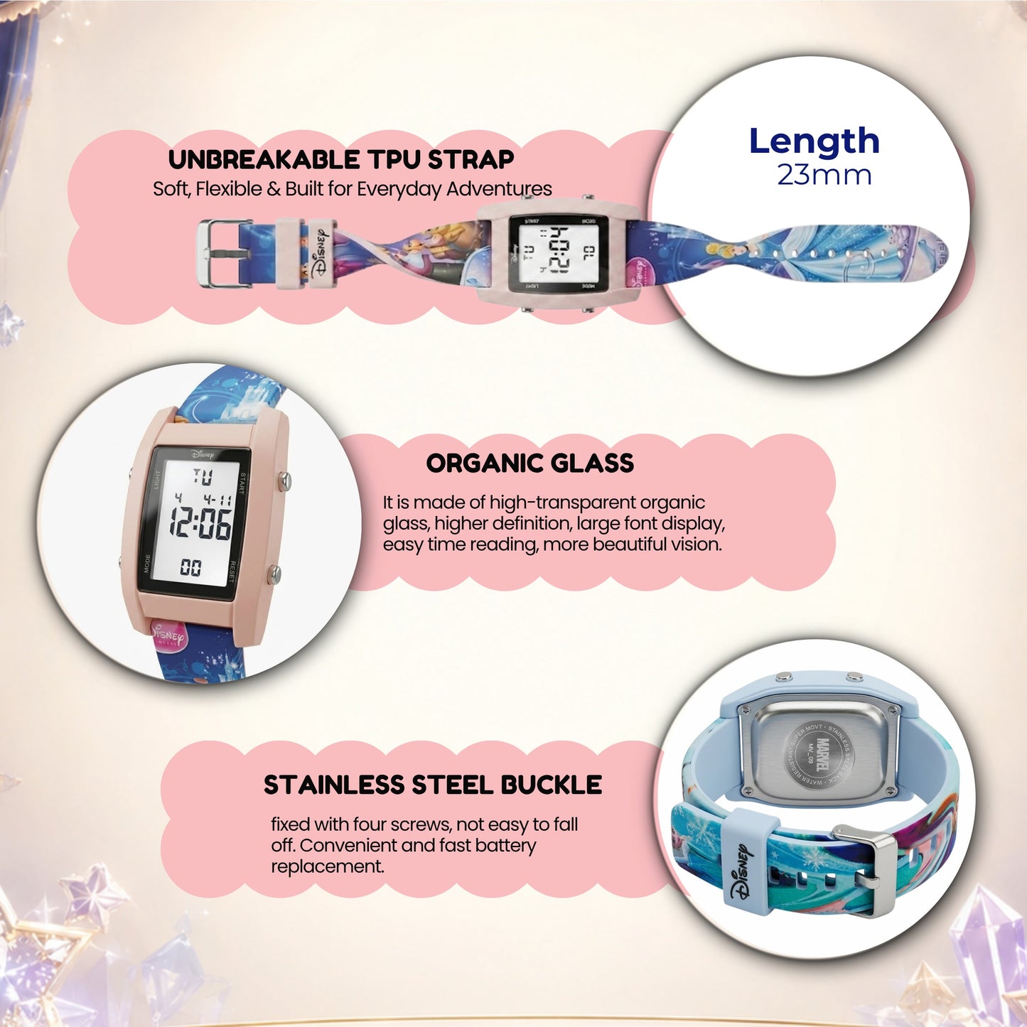Spiky MV09 Princess Theme Digital Kids Watch