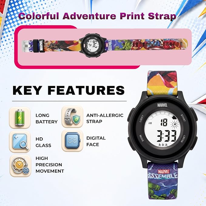 Spiky MV10 Avengers Digital Kids Watch