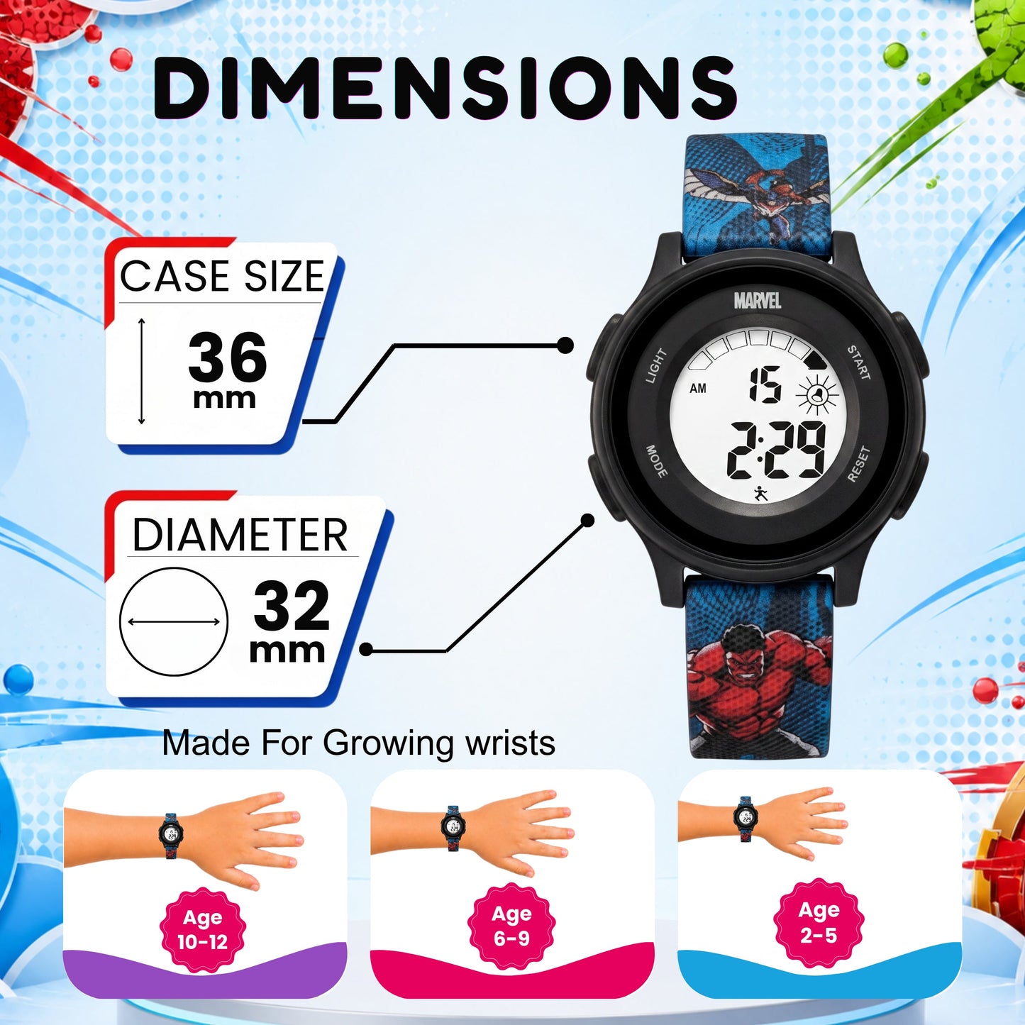 Spiky MV10 Hulk Theme Digital Kids Watch