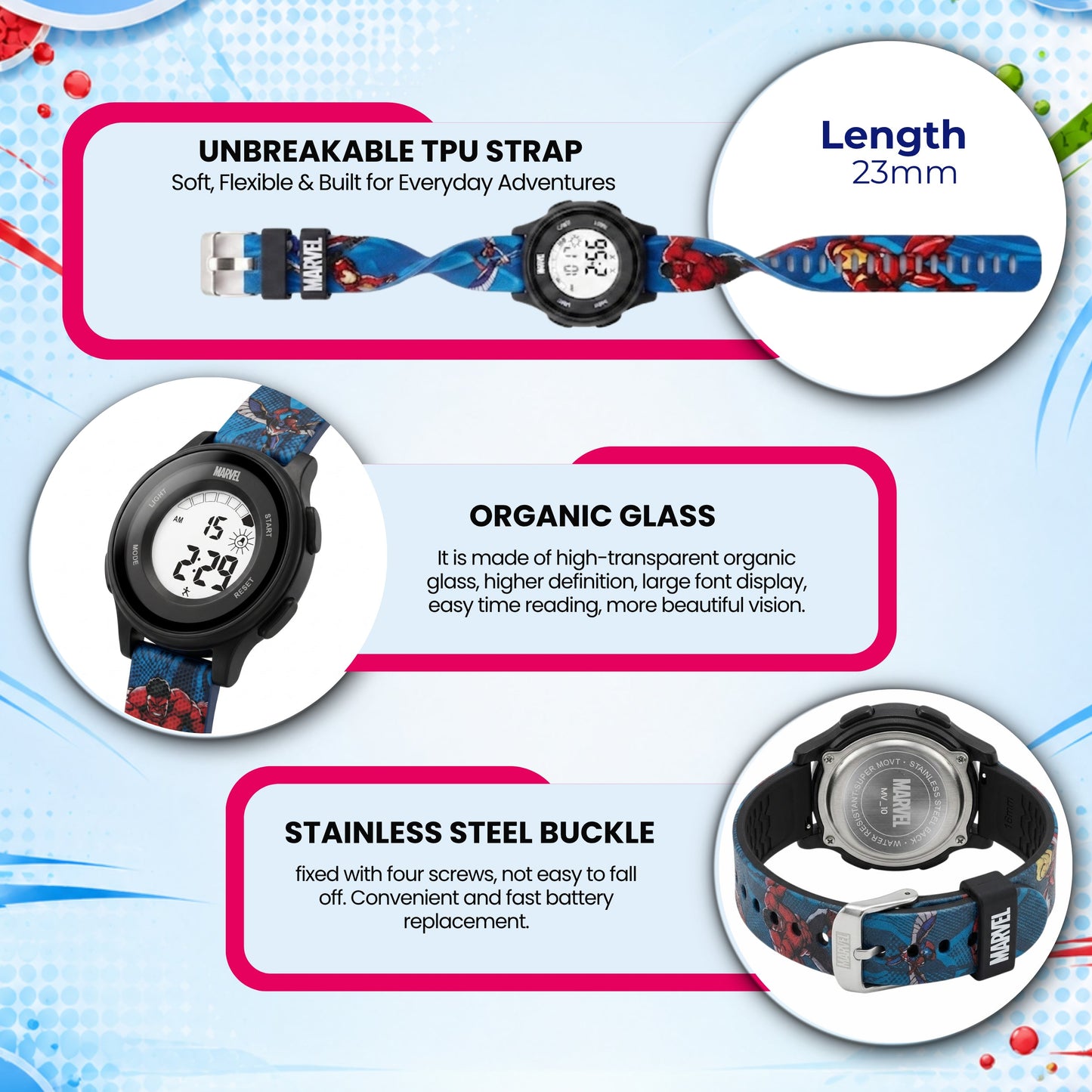 Spiky MV10 Hulk Theme Digital Kids Watch