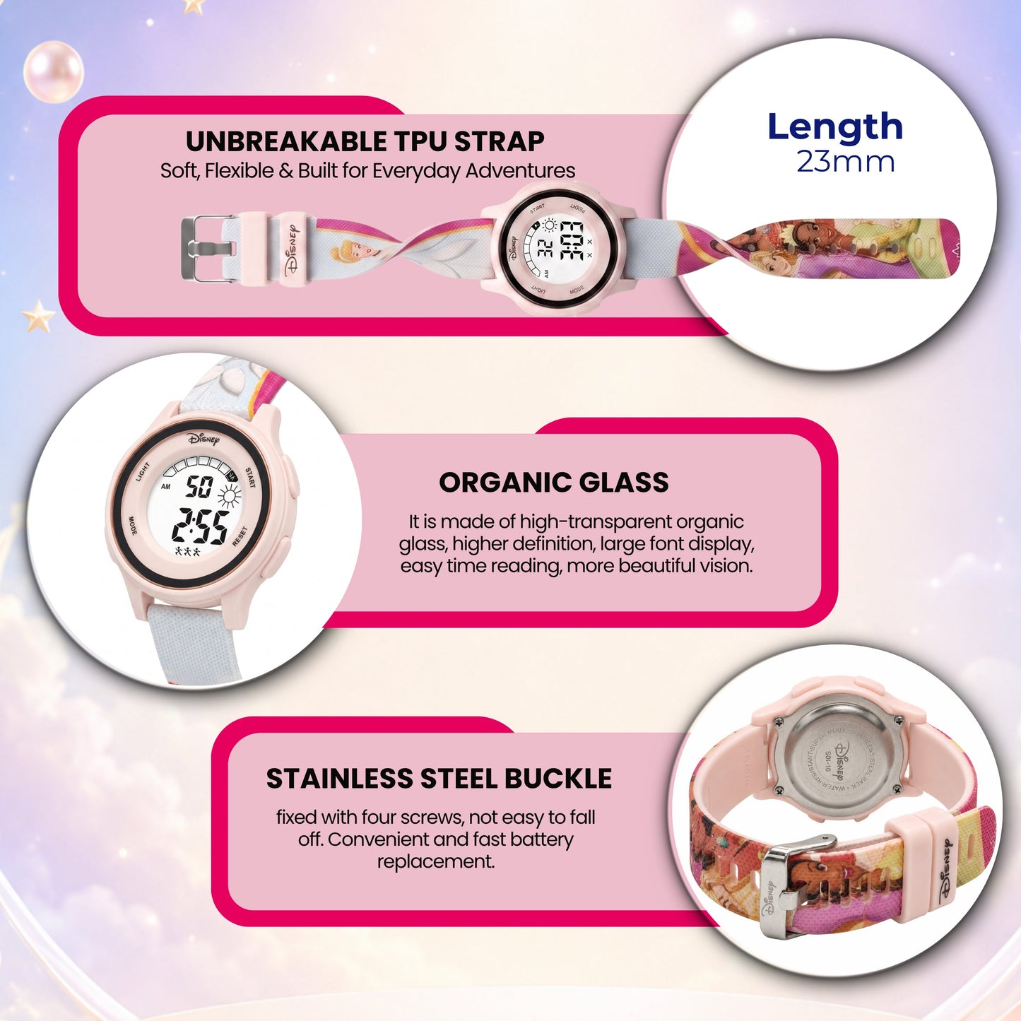 Spiky MV10 Princess Theme Digital Kids Watch