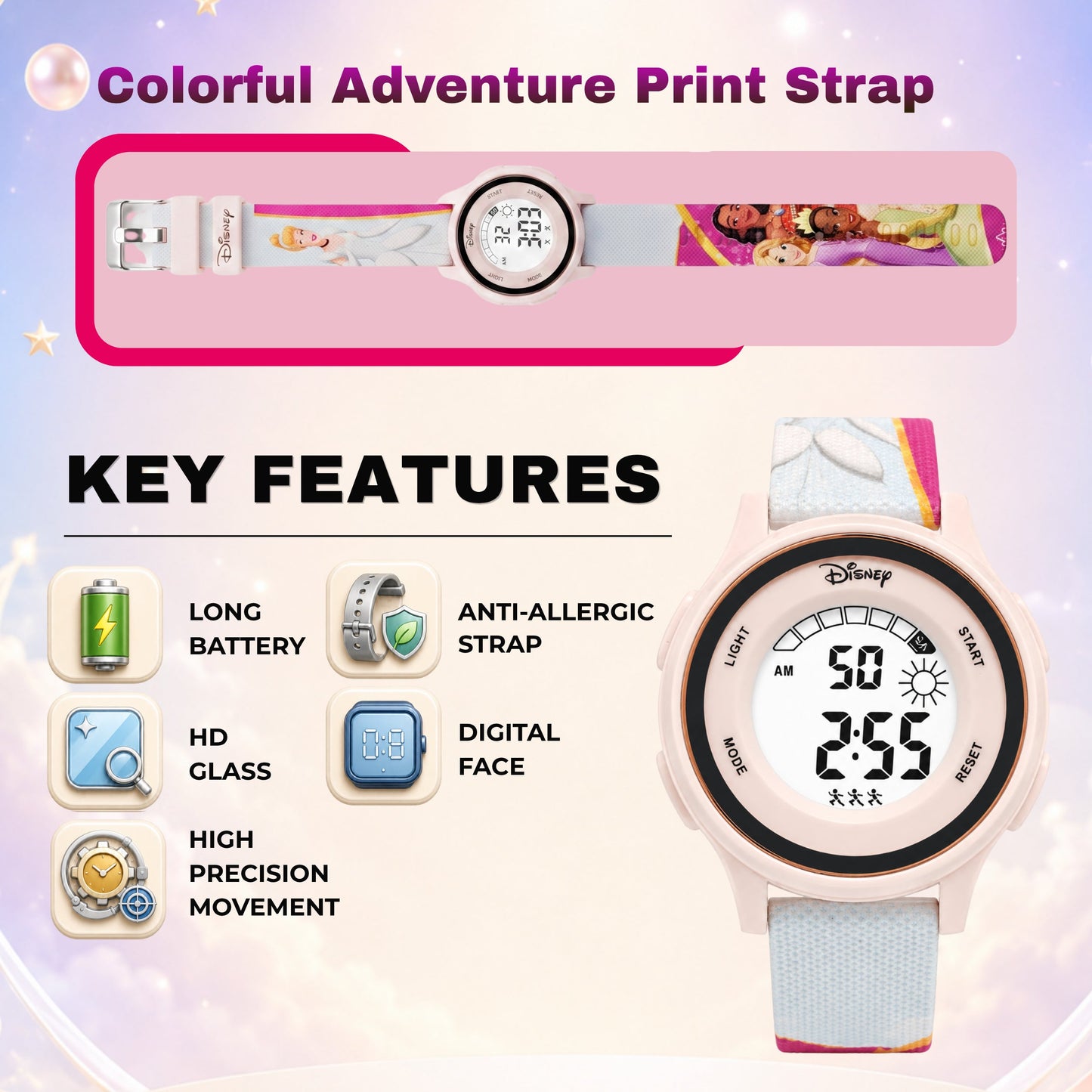 Spiky MV10 Princess Theme Digital Kids Watch