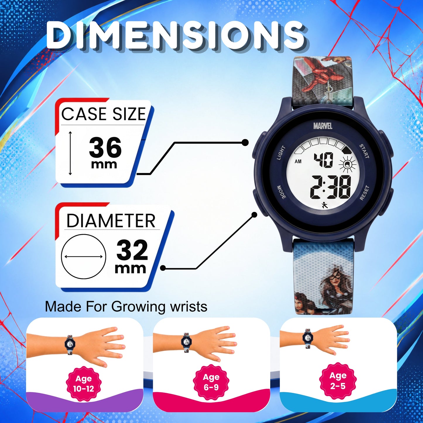 Spiky MV10 SpiderMan theme Digital Kids Watch