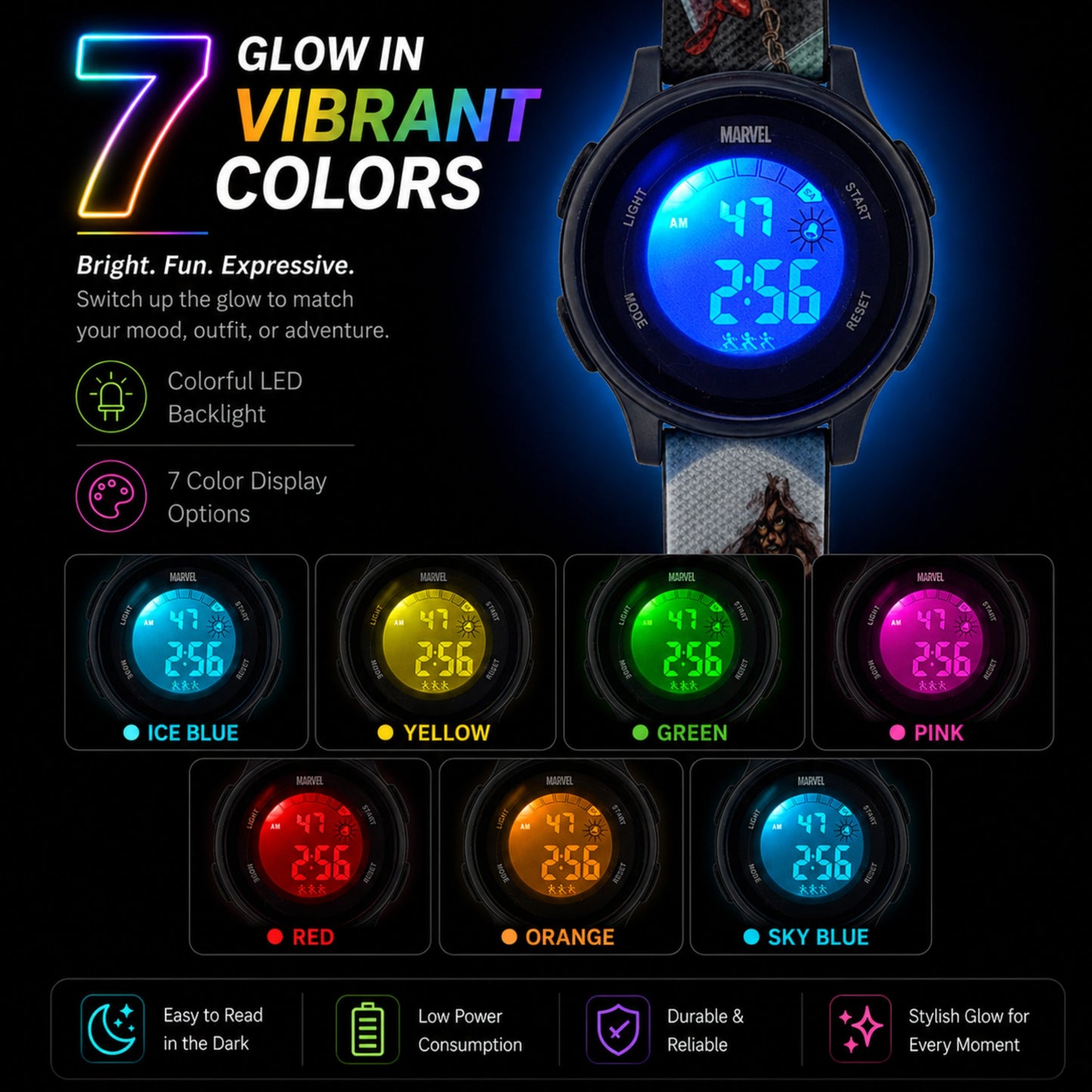 Spiky MV10 SpiderMan theme Digital Kids Watch