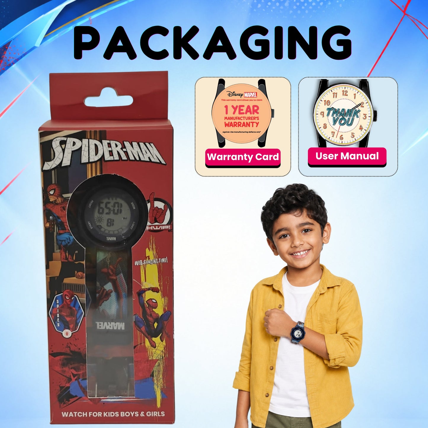 Spiky MV10 SpiderMan theme Digital Kids Watch