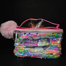 Magic Unicorn Sequin Cosmetic Pouch with Horn