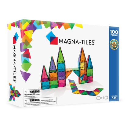 Magna-Tiles Magnetic Building Toys,Clear Colors Set,Multi Color (100 Pieces)
