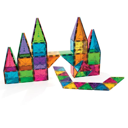 Magna-Tiles Magnetic Building Toys,Clear Colors Set,Multi Color (100 Pieces)